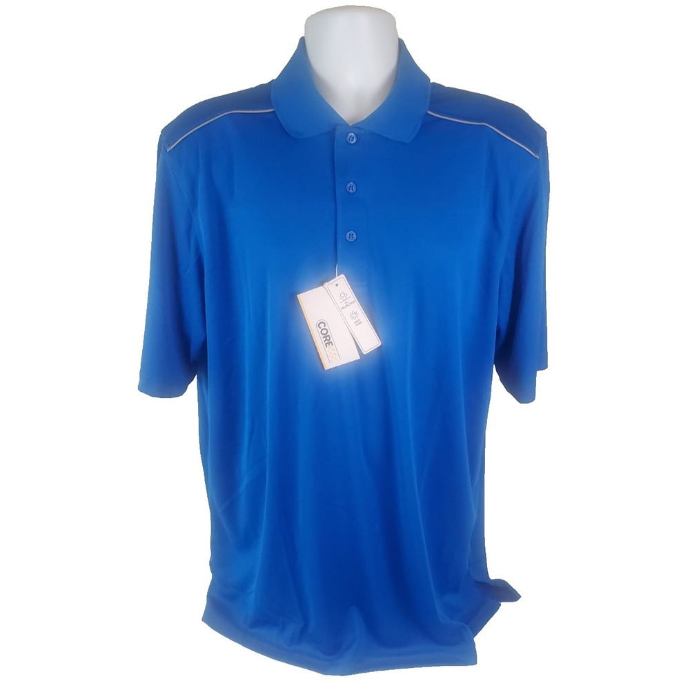 CORE 365 Men's XL Blue Polo Shirt UV Protection/ Reflective/Wicking NWT